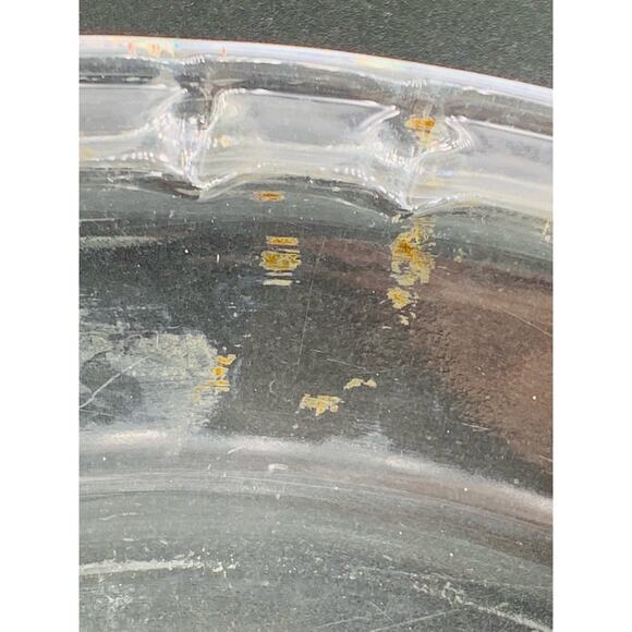 Pyrex Glass Pie Plate Dish Pan 9.5" Round 229 Clear Handles Fluted Edge Stains - Picture 7 of 10